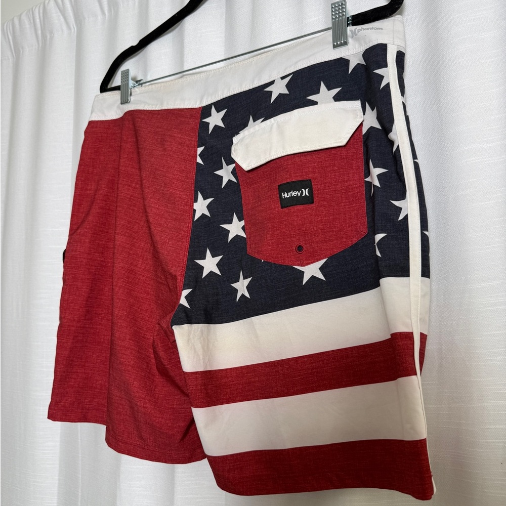 Hurley Men’s Phantom Patriot USA Flag 20” Board Shorts Size 32 - Picture 11 of 13
